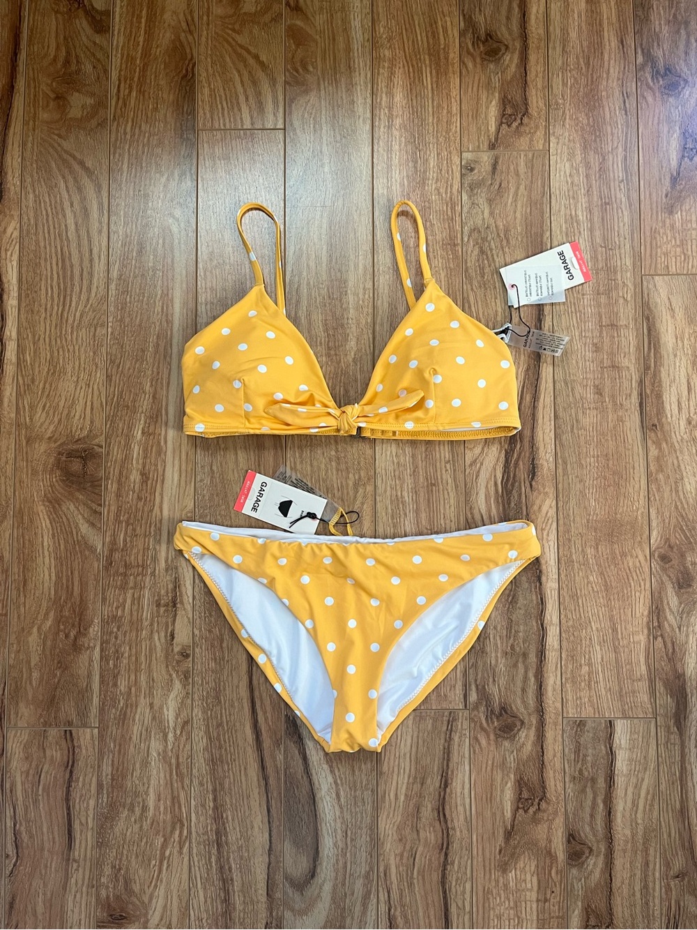 New Garage Yellow Polka Dot Bikini Set